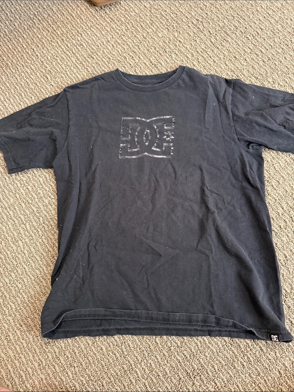 DC Black Crew Neck Logo Tee
